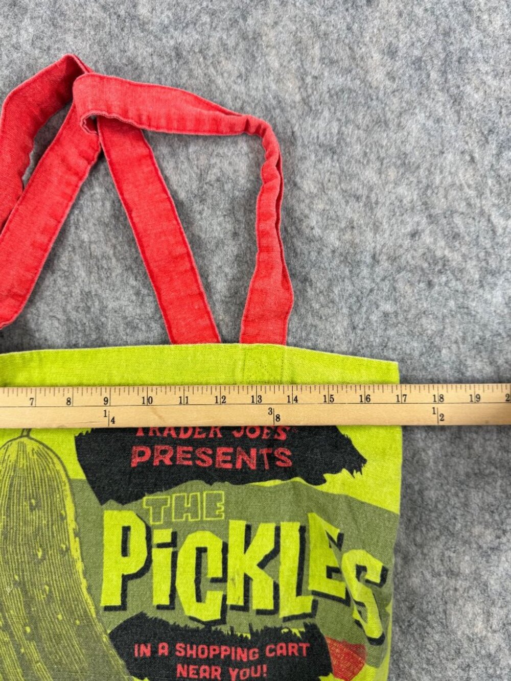 Trader Joe’s Bag Pickle In A Jar Green Tote - Picture 2 of 10